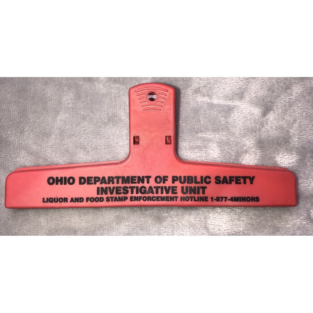 Vtg Ohio Board Of Public‎ Safety Investigative Unit Board File Clip 6" Plastic